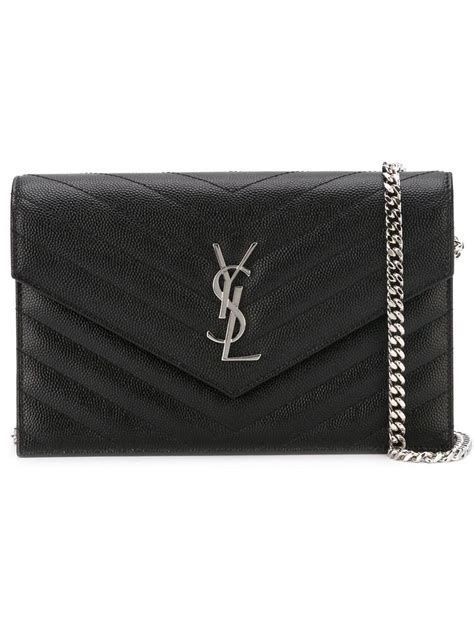 ysl black clutch with chain|ysl monogram quilted clutch.